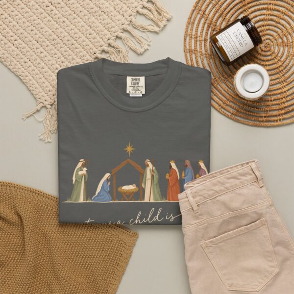 8537961597103911969_2048.jpeg Unto Us a Child Is Born Nativity Christian Christmas T-Shirt