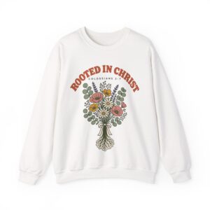 Rooted in Christ Wildflower Christian Sweatshirt